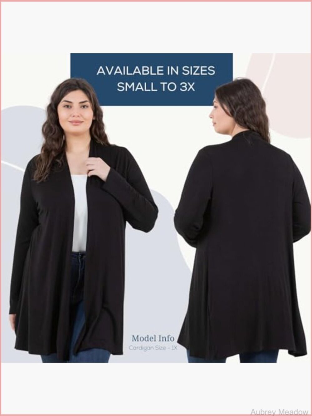 Long Sleeve Cardigan, Flowy Rayon Sweater, Lightweight Layer - Picture 3 of 6